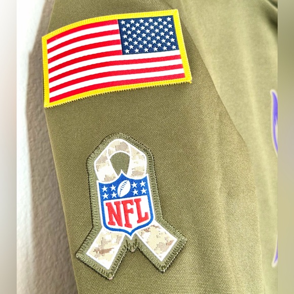 Women’s NFL Minnesota Vikings Salute to Service Olive and Camo Hoodie Small - Picture 4 of 9